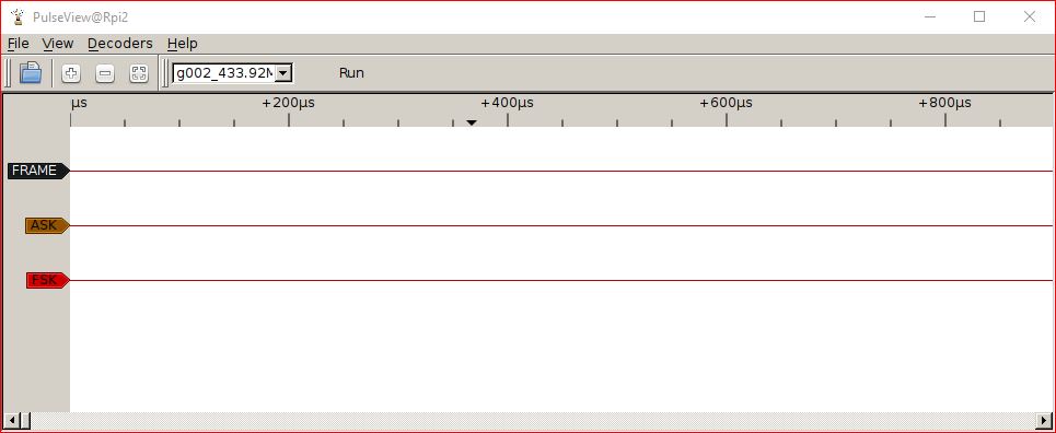 Initial sigrok PulseView screen